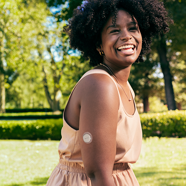 Happy patient wearing Dexcom G7